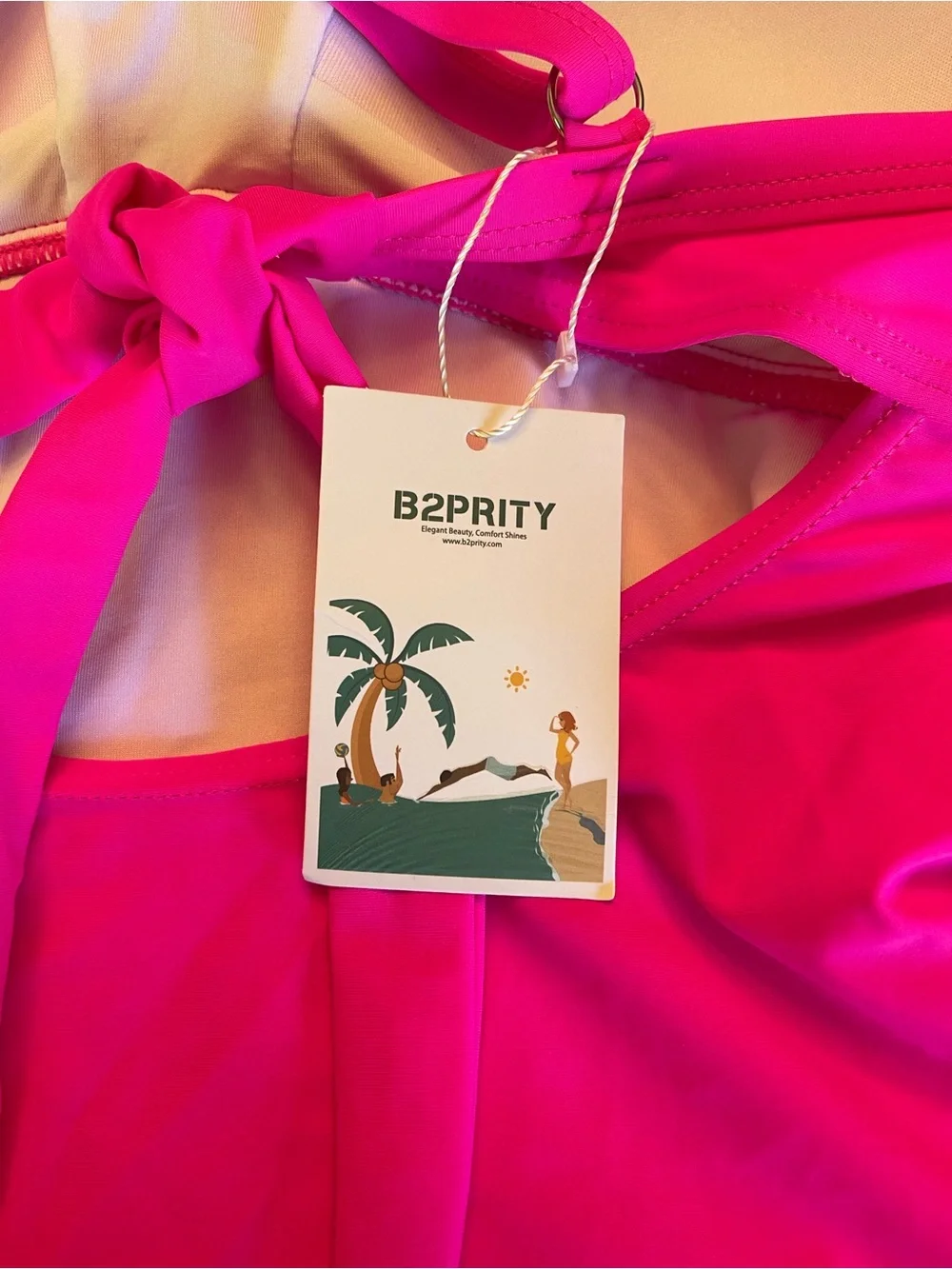 NWT B2prity Ruched Twist-Front Tankini Top - Picture 6 of 8